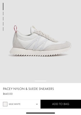 Moncler Pacey Suede Sneaker Men's - White