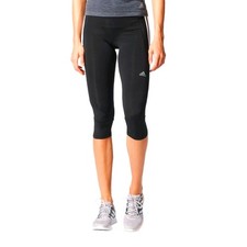 Women's Adidas Response 3/4 Running leggings X-Small XS black zip pocket EUC