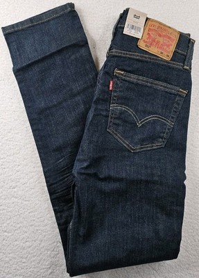 Levis 511 Slim Fit Mens Jeans Stretch 30x34 Blue Dark Wash Denim Cotton Blend
