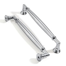 Polished Chrome Cabinet Pulls Heavy Duty Kitchen Vanity Hardware 6 Inch 2 PCS