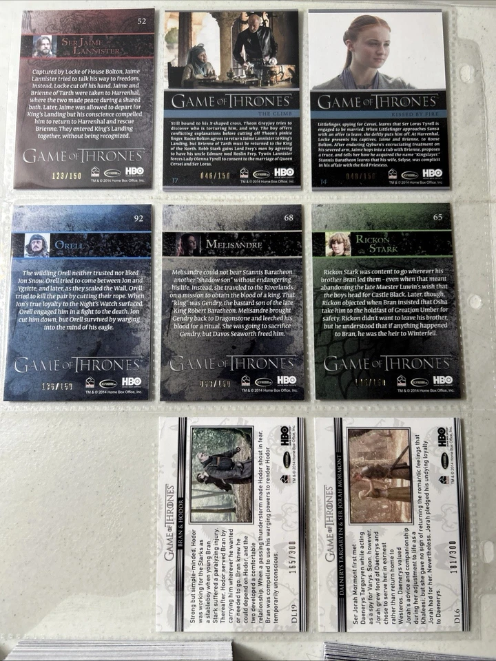 Rittenhouse Game Of Thrones 2012-2015 Huge Card Lot. 515 Cards, 10 Autographs - Image 4 of 4