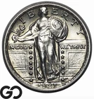 1921 Standing Liberty Quarter Rare This Nice Full Head, Solid Gem BU++, Key Date