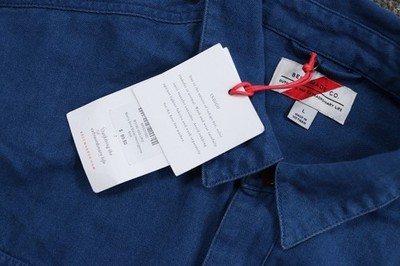 NWT Best Made Co Herringbone Shirt Men L  Blue Twill Elbow Patch Button Up B3160