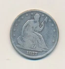 1877 SEATED LIBERTY HALF DOLLAR 50C US SILVER COIN