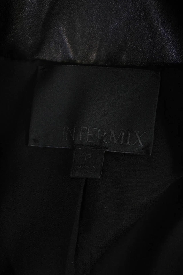 Intermix Womens Faux Leather Long Sleeve Jacket Black Size P - Image 4 of 4