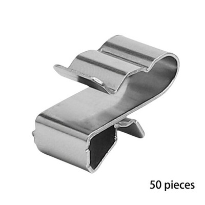 50Pcs Stainless Steel Electrical Clip Replacement Solar Panel Wire Clamp