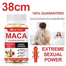 Maca Root Capsules 11400mg, Peruvian Maca Extract for Men  Women 60 Capsules