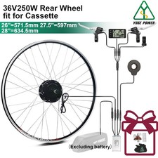 YOSE POWER 36V 250W 26"/27.5"/28"Rear Cassette Bicycle E-Bike Hub Conversion Kit