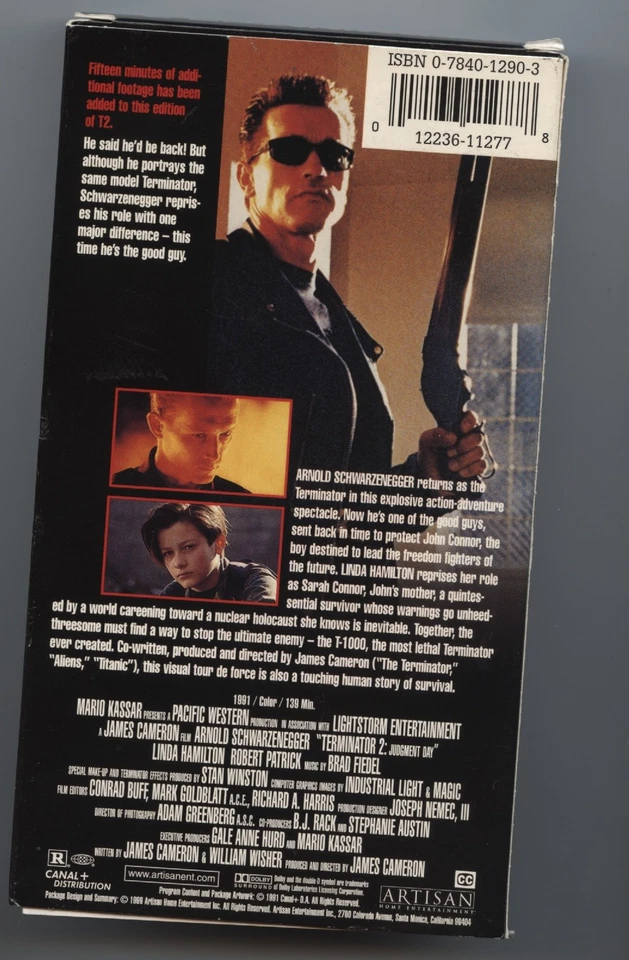 Terminator 2, Judgement Day Arnold Schwarzenegger VCR Excllent condition - Image 2 of 2