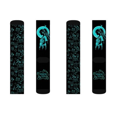 Celestial Nurse Moon Socks | NOC Night Shift Rn LPN LVN Sublimation Socks