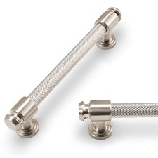 10 Pack 5Inch 128mm Brushed Satin Nickel Kitchen Cabinet Handles Knurled Cab...