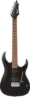 Cort X100OPBK X Series 100 Double Cutaway Electric Guitar. Open Pore Black
