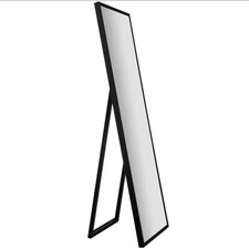 Everly Hart Collection 17.5" x 58" Framed Black Floor Free Standing Mirror wi...