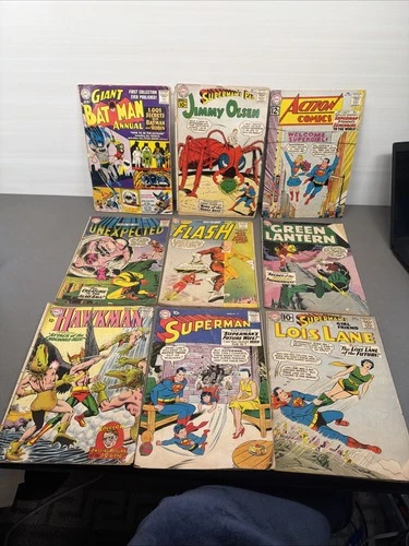 Vtg DC Comic Book Lot - Superman, Green Lantern, Hawkman, Batman #2