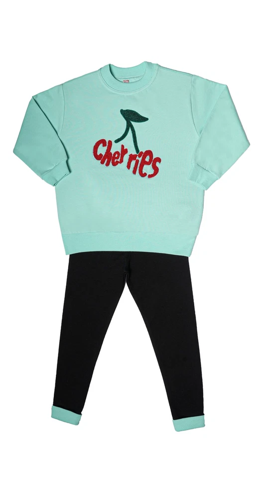 Girls Crewneck & Joggers Set "Cherry" - Image 2 of 4