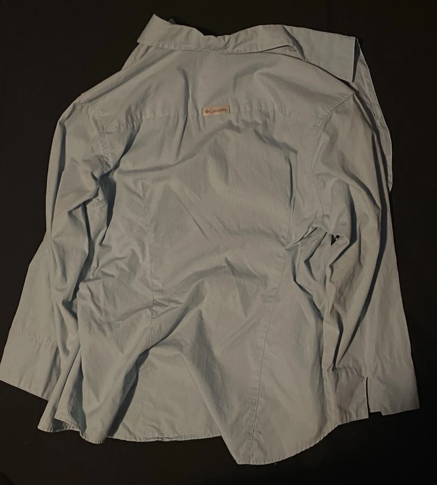 Blusa para mujer Columbia azul convertible manga omni tono ventilada talla grande Foto 2 de 3