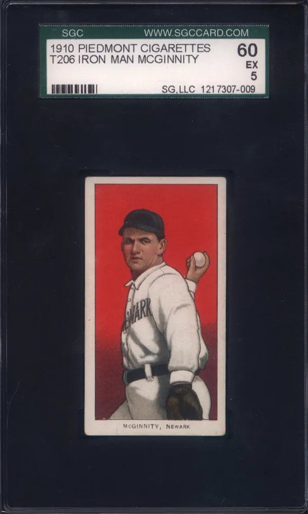 T206 Iron Man Mcginnity Newark SGC 5 Piedmont Back