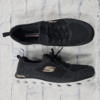 Skechers Glide-Lite Sneakers Womens 11 Black Arch Comfort Memory Foam Shoes