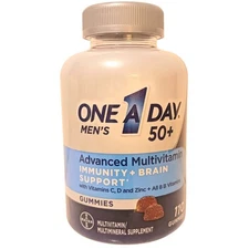 One A Day Men's 50+ Advanced Multivitamin GUMMIES Immunity + Brain Support 110ct