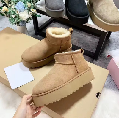 2026 New Classic Ultra Mini Platform Boots Leather Suede Wool Comfort Winter ...
