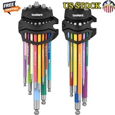 22 Pcs Extra Long Arm Allen Wrench Set Ball End Color Coded Magnetic Holder New