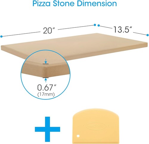 Large Pizza Stone for Oven 20 Inch, Rectangular Baking Stone 20" x 13.5" x 0.67" - Picture 8 of 8