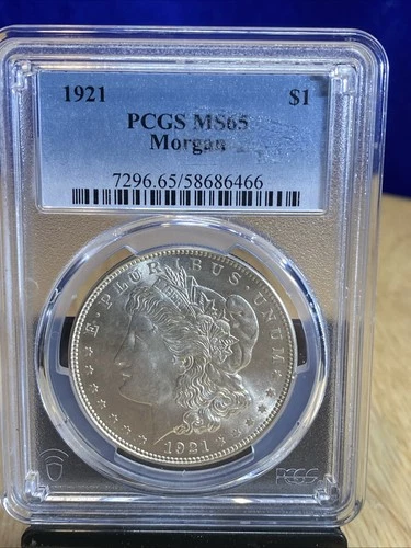 1921 P PCGS MS65 Morgan Silver Dollar $1 US Mint Coin 1921-P MS-65 Looks PL !