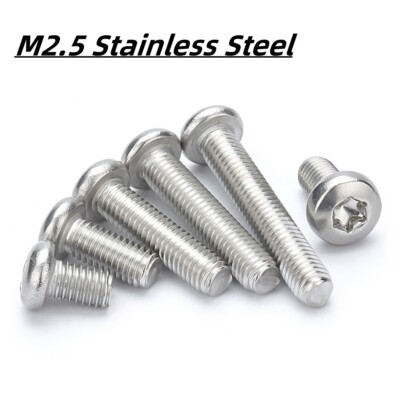 M2.5 Stainless Steel 6-Lobe Pan Head Machine Screws Hexalobular Star Torx A2 TX8
