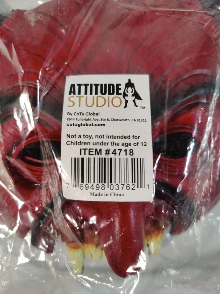 Attitude Studio Red Devil Mask Costume Accessory Item #4718 - Image 3 of 3