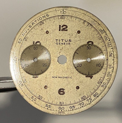 Vintage Titus Geneve Swiss Chronograph Dial Landeron 48, 31.6mm