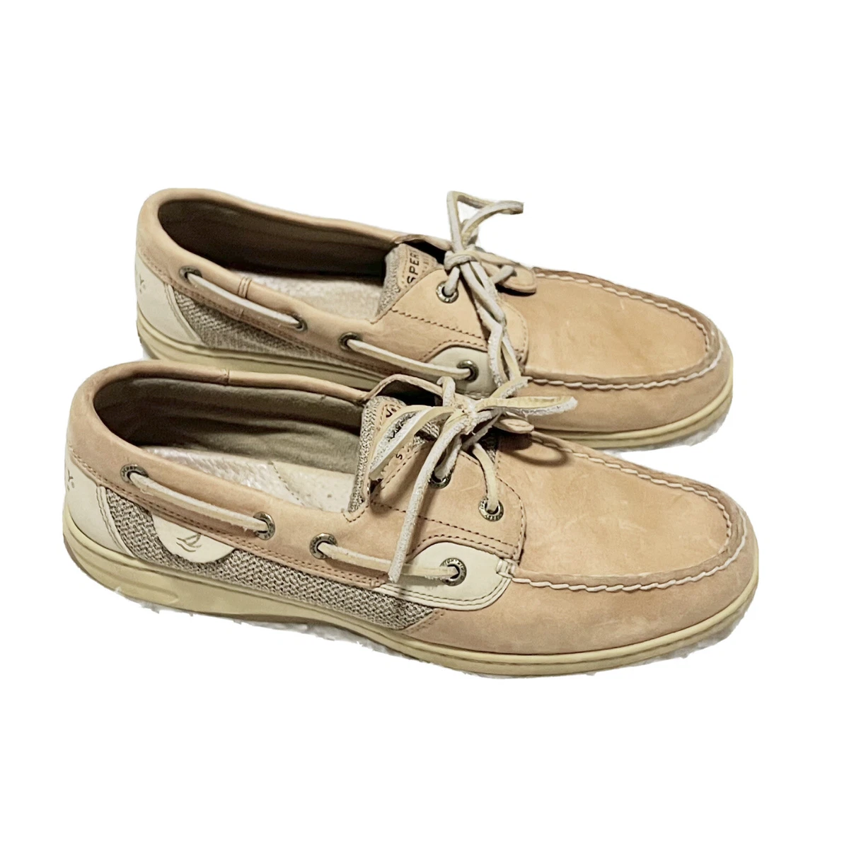 Sperry Rosefish boat shoe women s slip on leather cognac tan size
