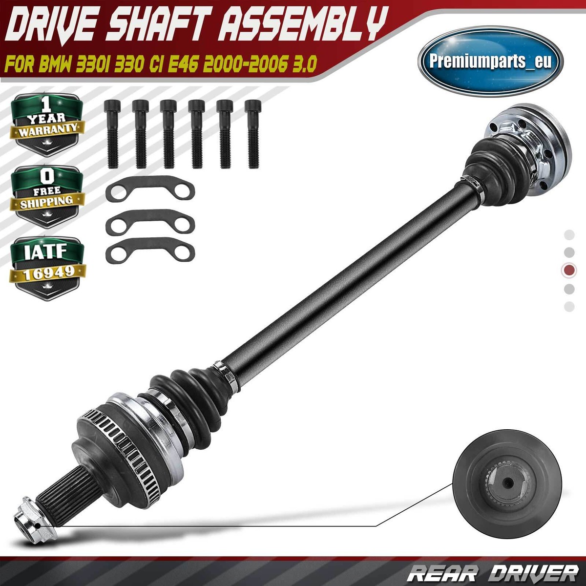 Drive Shaft Rear Right for BMW 330i 330 Ci E46 00-06 3.0