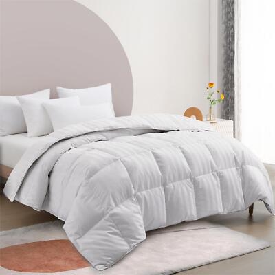 UNIKOME HOTEL Quality Down Feather Comforter All Season, 100% Cotton Cover