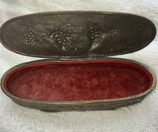 Vintage New Orleans LA Souvenir Lined Brass Trinket Box MCM