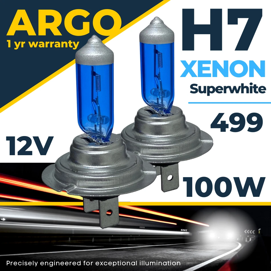 H7 Xenon White Headlight 100w Bulbs Super 8500k Lamp Light Effect