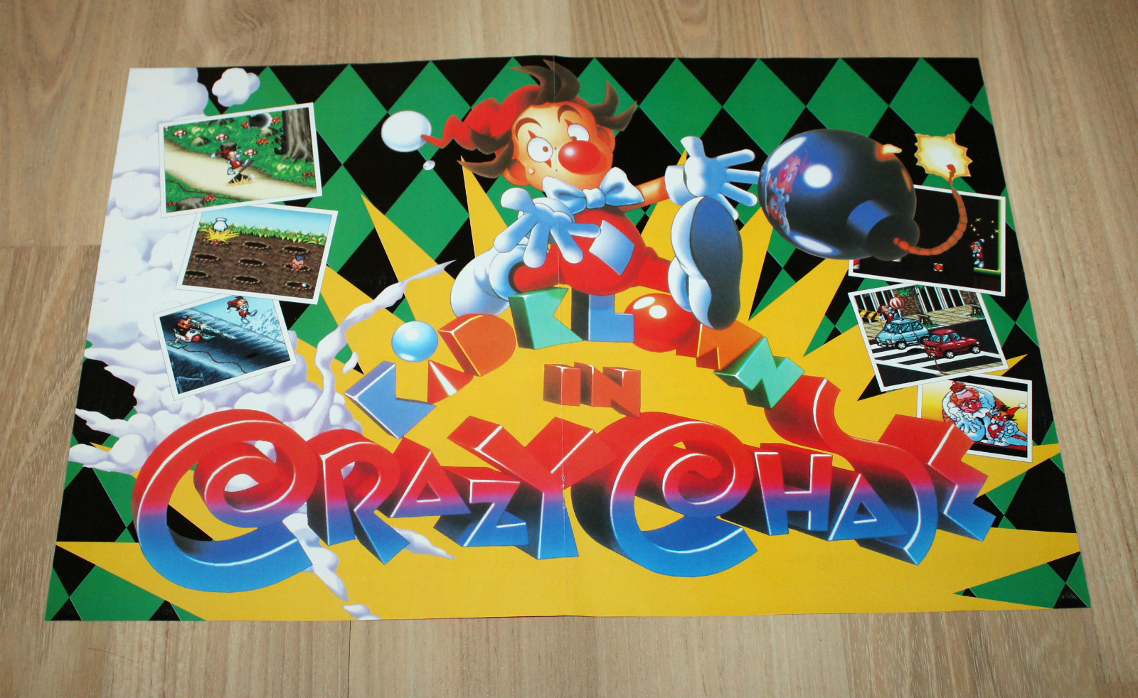 Kid Klown in Crazy Chase Nintendo SNES Game Boy Advance retro Poster 42x28cm 