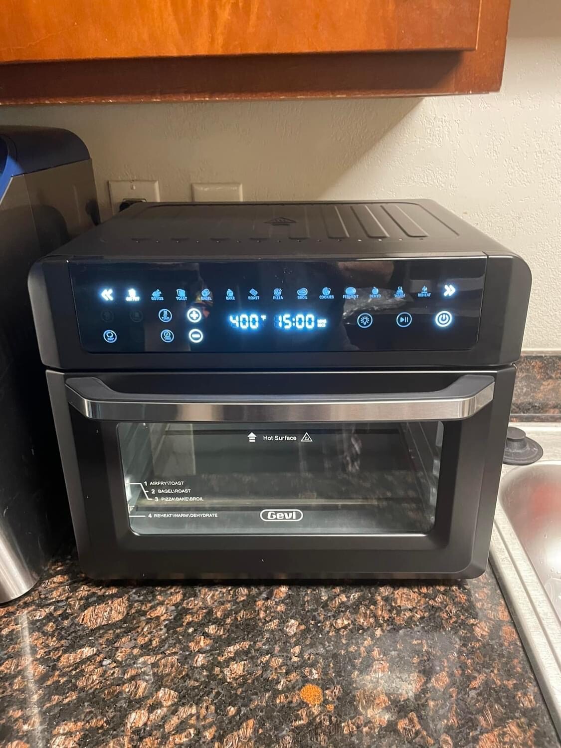 Gevi GETOE725U Air Fryer Toaster Oven Combo Large Digital LED Screen