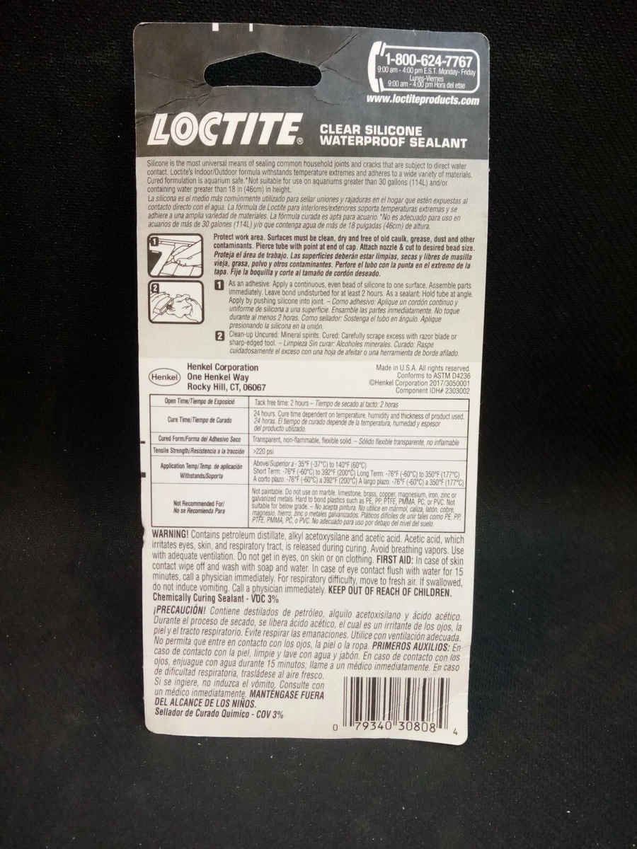 Loctite Silicone Waterproof Multipurpose Adhesive Sealant 2.7 oz