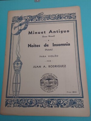 Erman Wenzel Minuet Antiguo,Noites de Insomnia  Classical GuitarRare Sheet Music