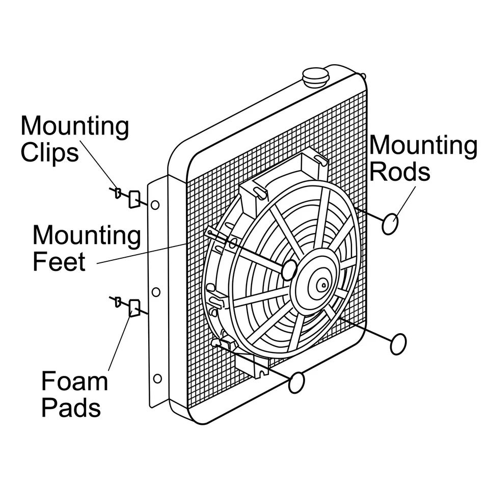 2PCS 6'' Slim Pull In Electric Cooling Fan 650CFM Radiator Mount Kit Universal Foto 3 de 4
