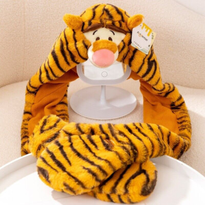 Disney Warm cartoon plush Hats Tigger hooded scarf 26 * 104cm
