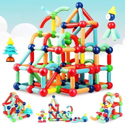 64Stk/SET Magnetic Blöcke Kinder Spielzeug Magnetische Bausteine Fantasievolle
