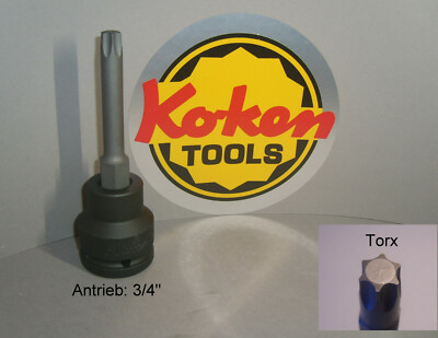 koken 16106 Impact-Adapter-Halter 3/4'' für Klingen 16mm mit Torx-55 Lg.100mm