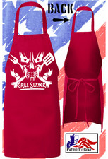 Apron,Grill Slayer,Grilling,Natural Born Griller,BBQ,Skull,Smoker,Custom Apron
