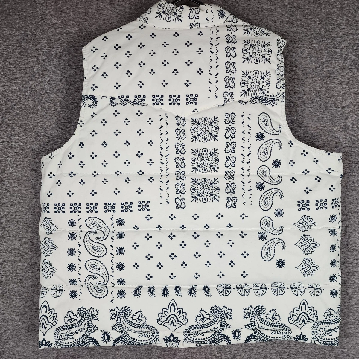 Levi's Performance Western Super Puffer Vest Mens Size XL White Blue Down NEW