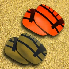 2 Pairs Lenses Replacement for-Oakley Holbrook Mix Polarized-Red&Brown Copper