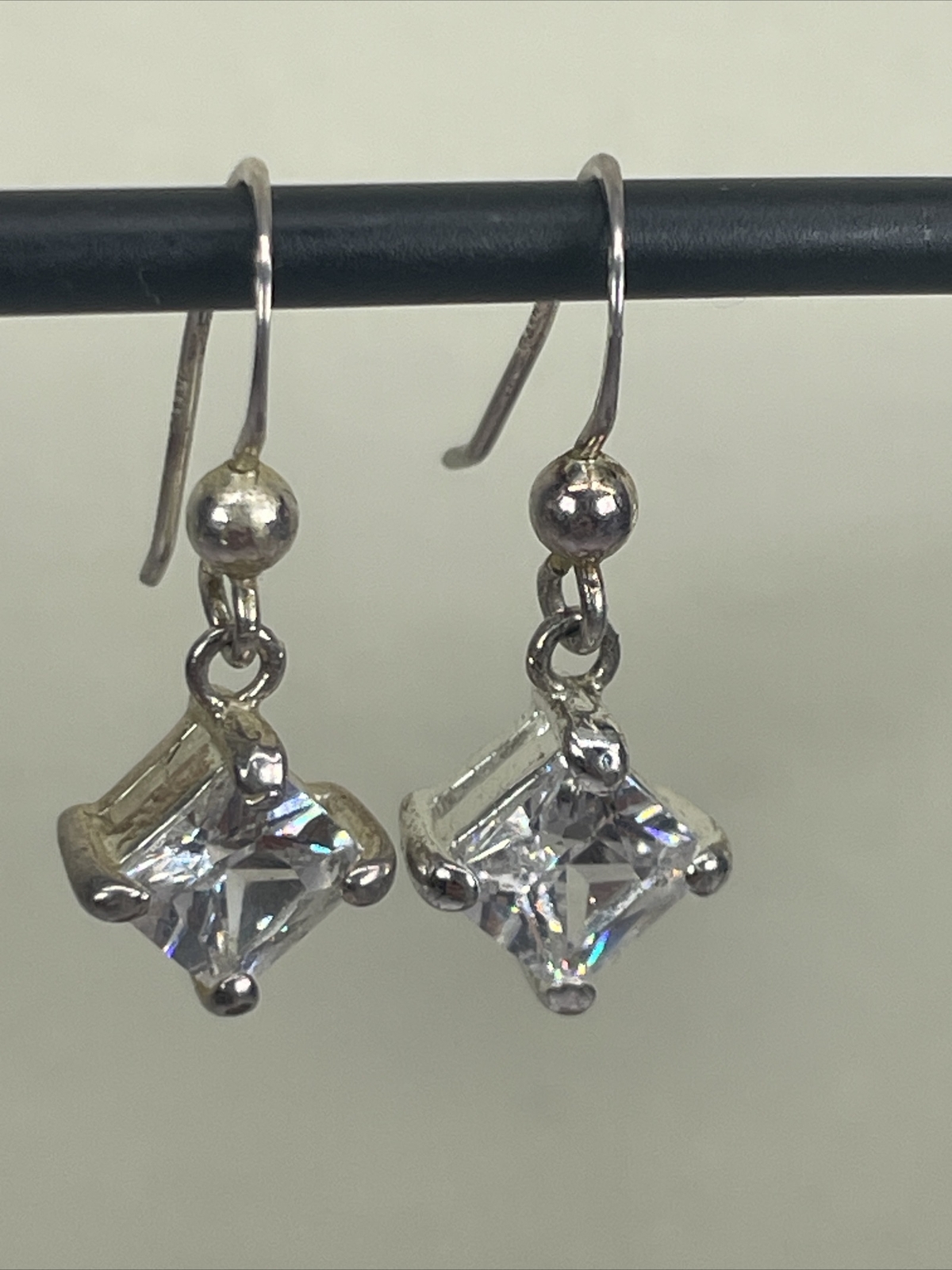 Vintage Sterling Silver 925 Solid Hook Earrings J… - image 1