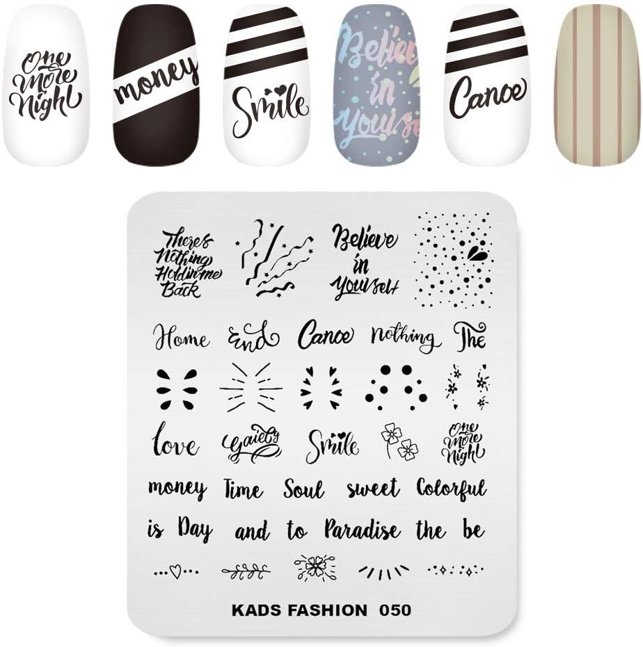 Nail Stamping Plate Fashion Party Letters Words Dots Drop Theme Multi-Pattern St