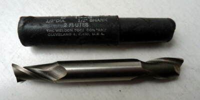 WELDON TOOL CO MACHINIST LATHE 1/2'' SINGLE END MILL 2 FLUTES TOOL #2