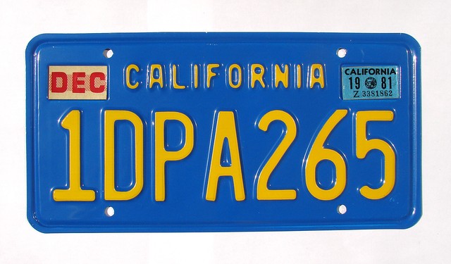 1970s California Classic Blue License Plate 1981 Sticker ...